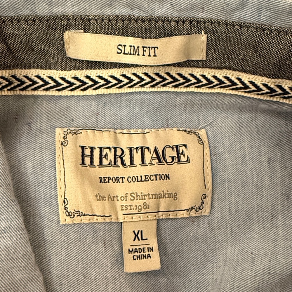 Heritage 100% Cotton Sky Blue Slim Fit Casual Button Down Short Sleeve Shirt - Picture 8 of 8